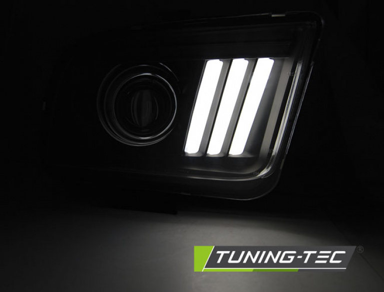 LED Tagfahrlicht Design Scheinwerfer für Ford Mustang IV 04-09 chrom